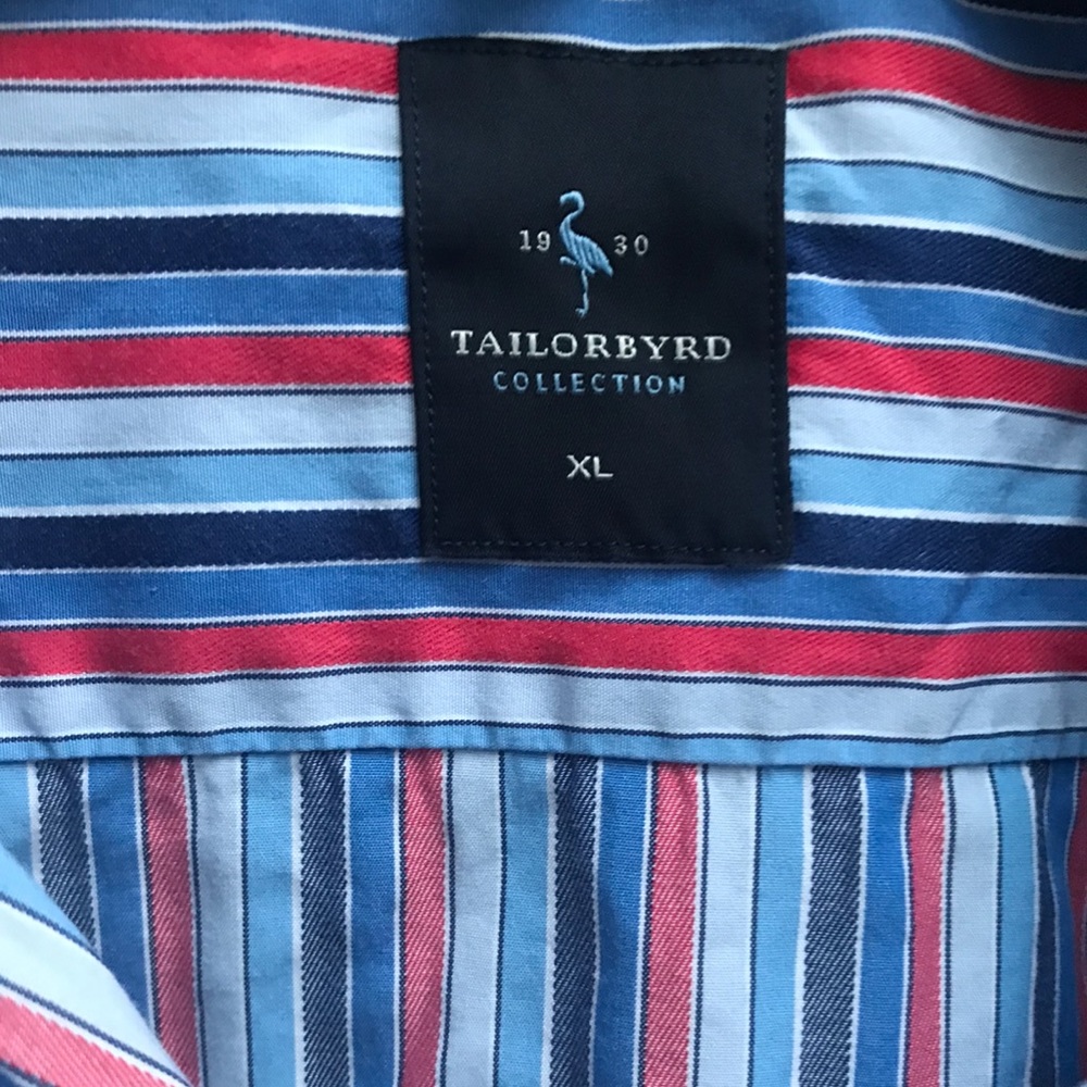 Tailorbyrd Collection Mens Button Down Long Sleeve Striped Shirt Size XL - Picture 4 of 5